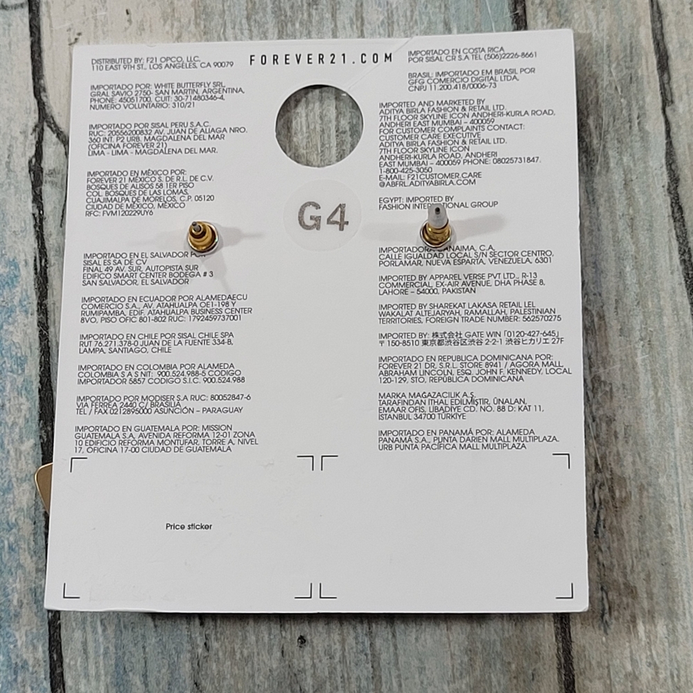 Forever 21 Gold Geometric Drop Earrings - Picture 2 of 5
